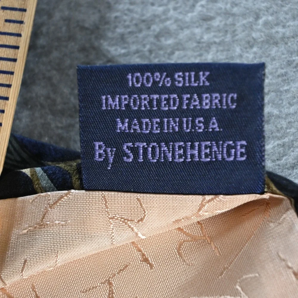 Jimmy Z Mens Vinnie Del Negro Collection Four‎ Silk Tie OS Navy Blue Geometric
